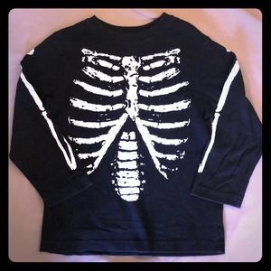 Skeleton long sleeve glow in the dark shirt